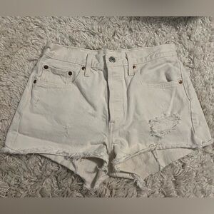 Levi’s 501 Denim Shorts Off-White/Cream